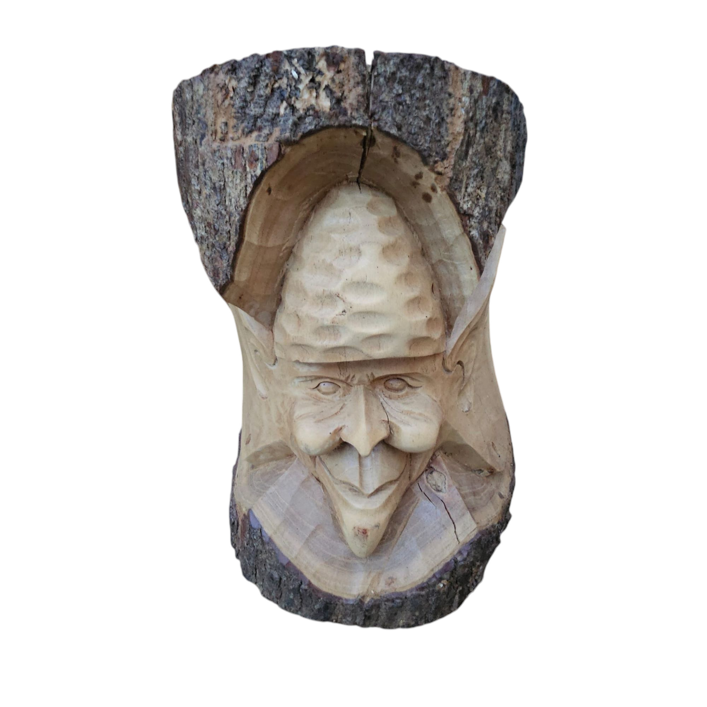 handgesneden houten stam boswezen