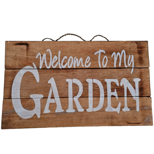 houten (tuin)bord welcome to my garden 2 varianten