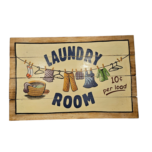 houten (tuin)bord laundry (was)