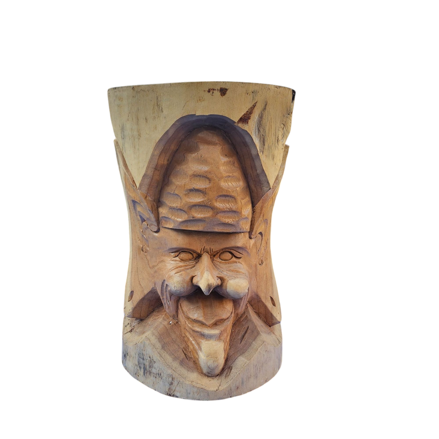 handgesneden houten stam boswezen