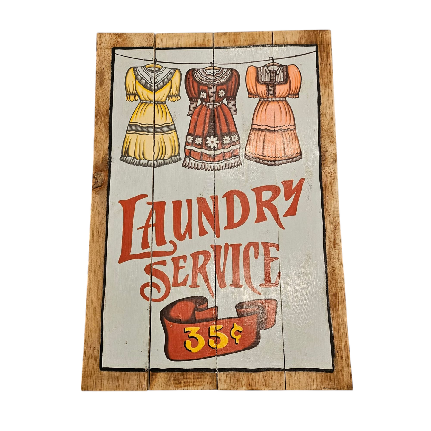 houten (tuin)bord laundry (was)