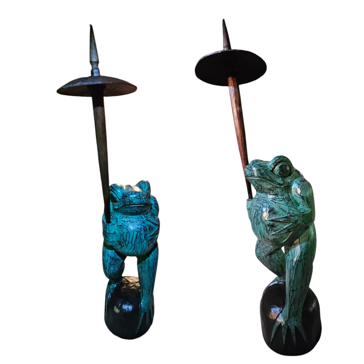 staande kikker met parasol